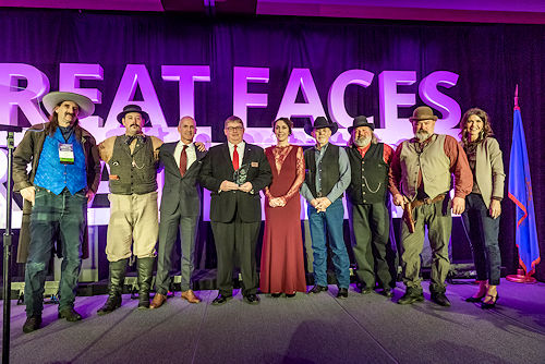 Photo of Jim Hagen, Historic Deadwood representatives and Governor Kristi Noem