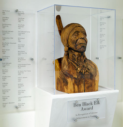 Ben Black Elk Award display at the South Dakota Department of Tourism