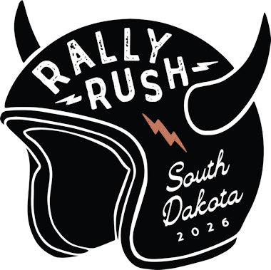 South Dakota Rally Rush 2026 logo helmet with horns