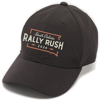 South Dakota Rally Rush 2026 logo on black cap example
